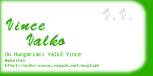 vince valko business card